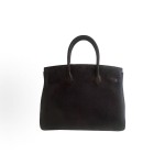 HERMES Birkin 30 Gold buckle platinum handbag 30 Women\'s Edition 89 Noir Black